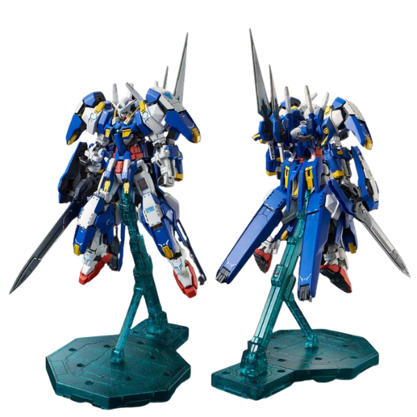 Gundam Express Australia Bandai 1/100 MG Avalanche Exia (Dash) in action base front and back