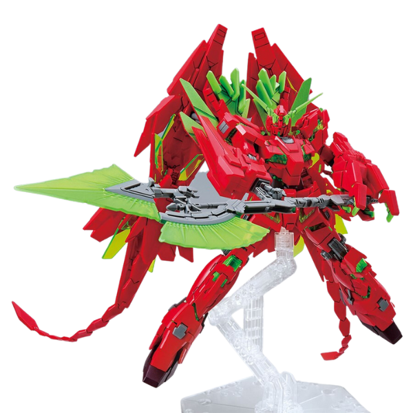 The Gundam Base Fukuoka Limited 1/144 HG The Gundam Base Fukuoka Limited Unircorn Gundam Perfectibility (Destroy Mode) (Final Battle Ver.1) Ver.GSF pointing the axe