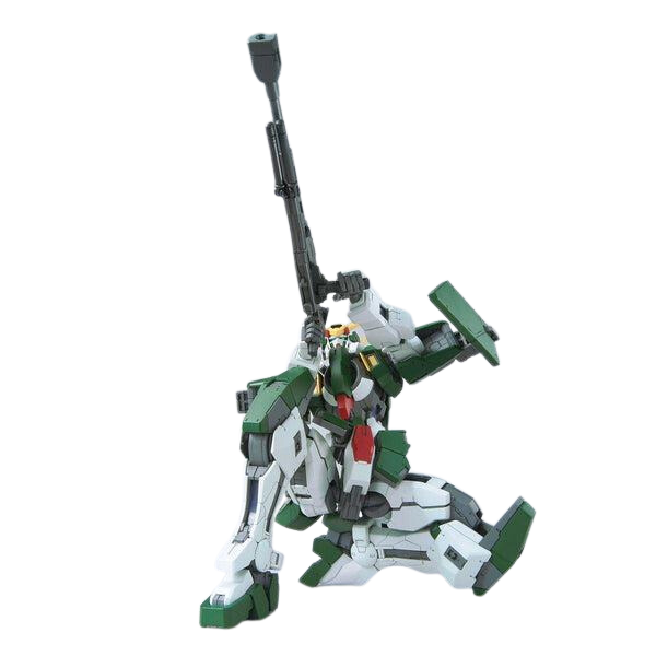 Gundam Express Australia Bandai 1/100 MG 00 Gundam Dynames with sniper pointing upwards