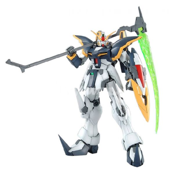 Gundam Express Australia Bandai 1/100 MG Gundam Deathscythe EW Ver. action pose with scythe