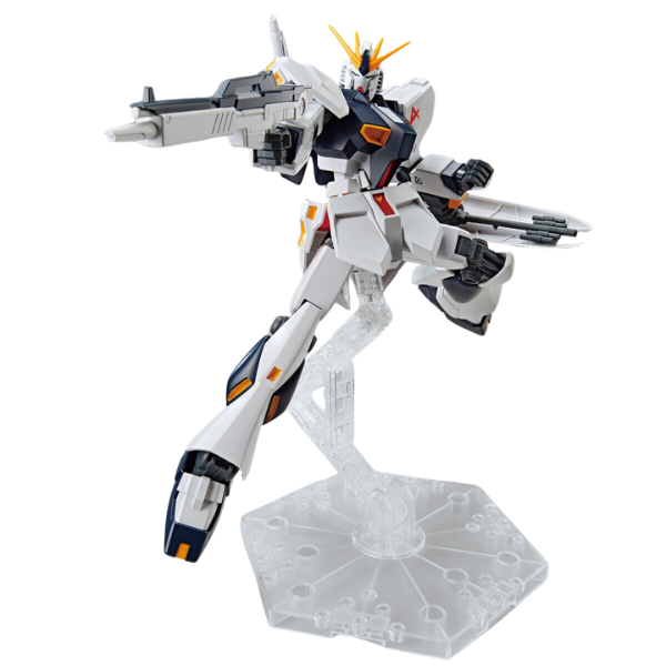 Gundam Express Australia Bandai 1/144 EG RX-93 Nu Gundam action pose in stand