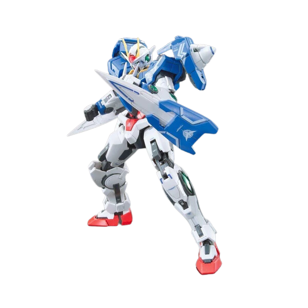 Gundam Express Australia Bandai 1/144 RG GN-0000 + GNR-010 00 Raiser  action pose holding a shield