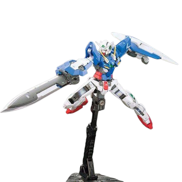 Gundam Express Australia Bandai 1/144 RG GN-001 Gundam Exia action pose in stand