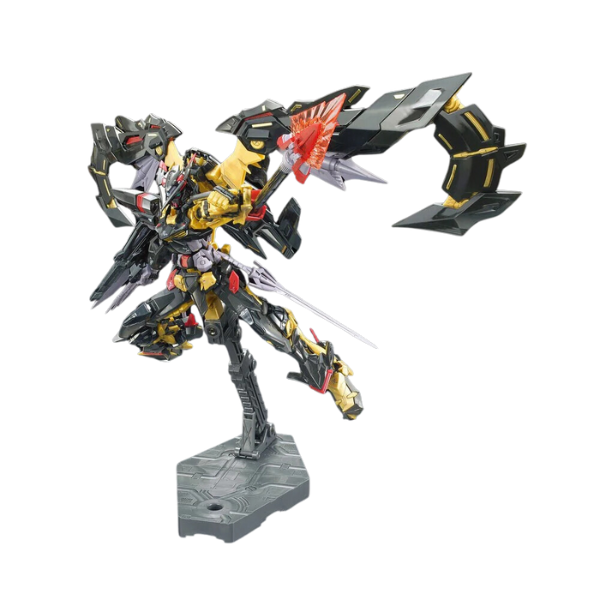 Gundam Express Australia Bandai 1/144 RG MBF-P01-RE2 Astray Gold Frame Amatsu Mina in stand