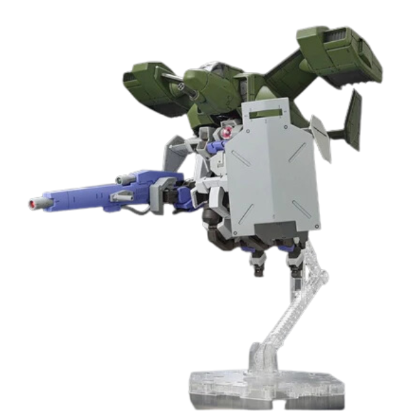 Gundam Express Australia Bandai 1/72 HG Brady Fox action pose in stand view on back