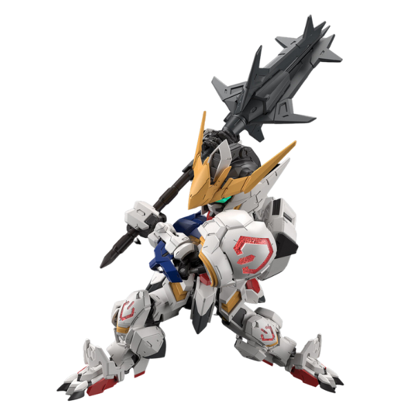 Gundam Express Australia Bandai MGSD Gundam Barabatos (Mobile Suit Gundam: Iron-Blooded Orphans) action pose attacking with big axe