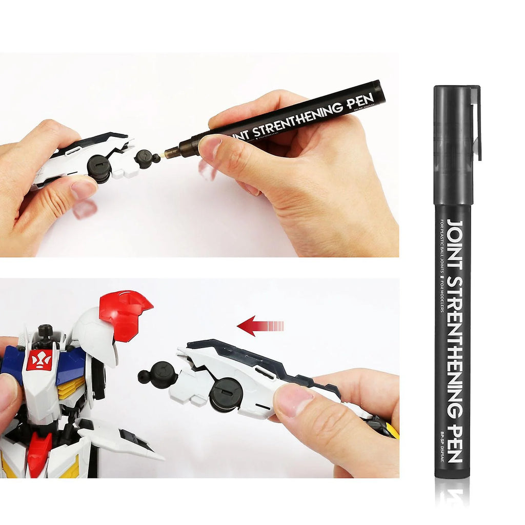 Gundam Express Australia Dspiae BP-SP Joint Strengthening Pen being used on a Gundam model shoulder joint