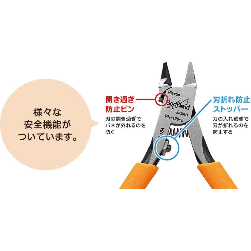 GodHand PN-120-L Left Handed Blade One Nipper Single Edged Plastic Cutting Nippers are fully adjustable