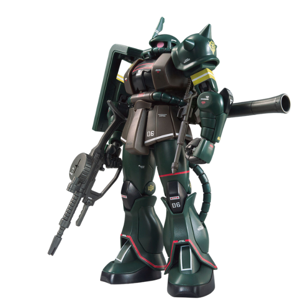 Gundam Express Australia Gundam Base Limited 1/144 HG Zaku II 21st Century Real Type Ver front view holding a rifle