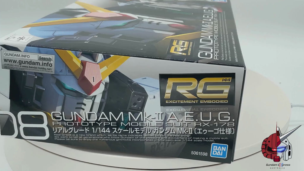 Gundam Express Australia Bandai 1/144 RG RX-178 Gundam Mk-II AEUG  package artwork video by GEA