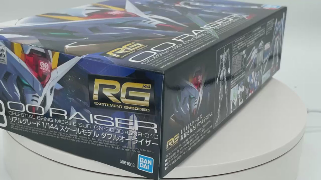 Bandai 1/144 RG GN-0000 + GNR-010 00 Raiser package artwork video by GEA