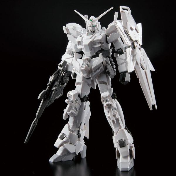 Bandai HG 1/144 Gundam Base Limited Unicorn Gundam Destroy Mode [Painting Model] front on view.