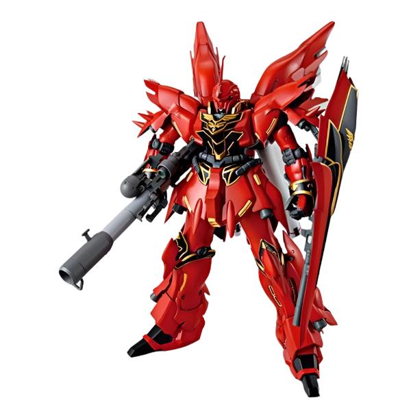 Bandai 1/100 MG MSN-06S Sinanju (ANIME COLOUR VER.) front on view.
