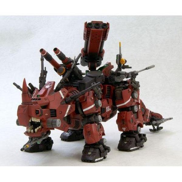 Kotobukiya 1/72 HMM Zoids EZ-004 Red Horn Repackaged Ver. action pose with weapon. 