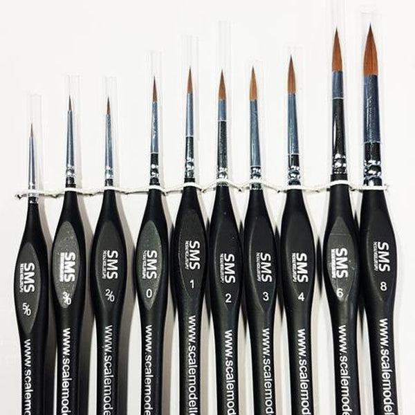 SMS Brush Set (Sable, 10 pieces)  front on view.
