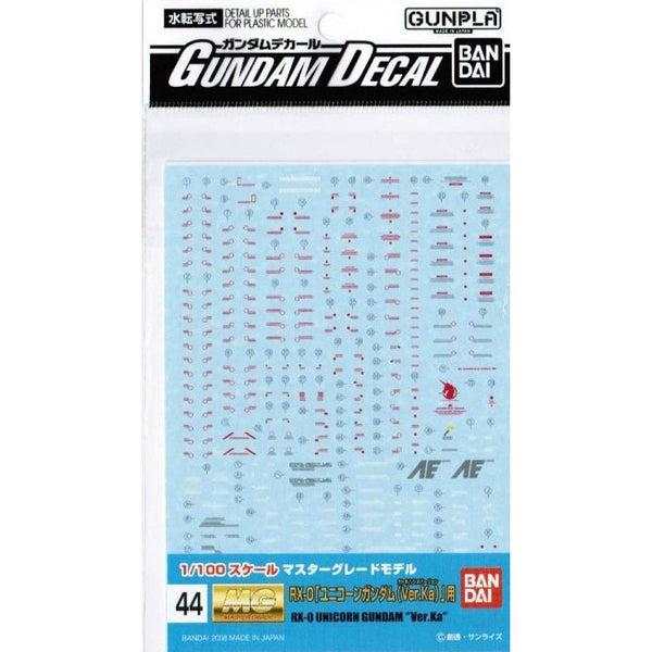 Bandai 1/100 GD-44 MG  RX-0 Unicorn Gundam Decals