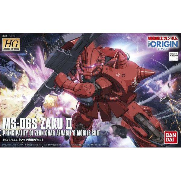 Bandai 1/144 HG Char Aznable's MS-06S Zaku II (Origin) package art