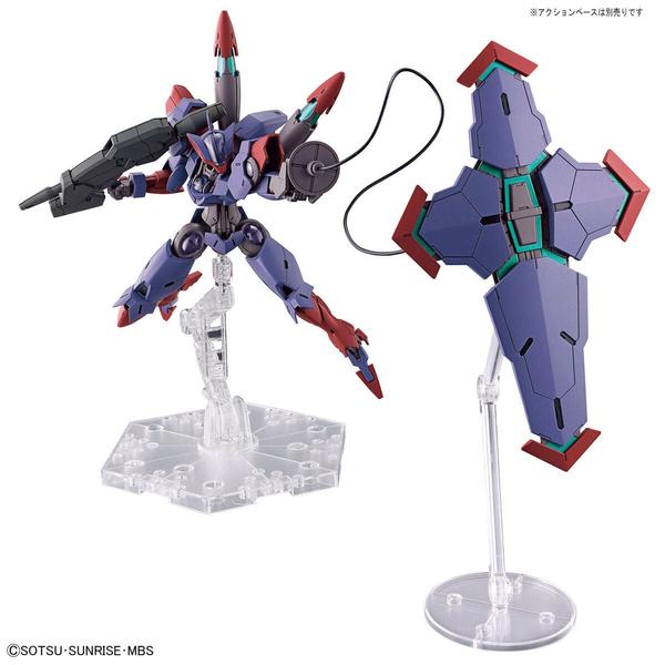 Gundam Express Australia Bandai 1/144 HG Gundam Beguir-Pente action pose with shield on cable and displayed on action bases (sold separately)