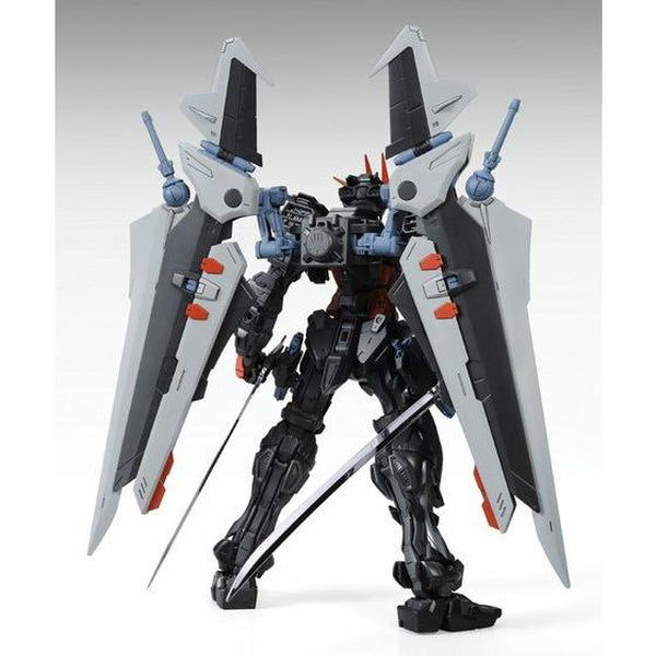 P-Bandai MG 1/100 Gundam Astray Noir rear view. light background