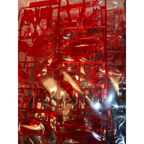 Bandai RG 1/144 Gundam Base Event Limited Sazabi [Clear Colour] example of clear red parts on sprue