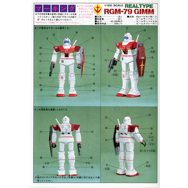 Bandai 1/100 NG RGM-79 GM Real Type multi images