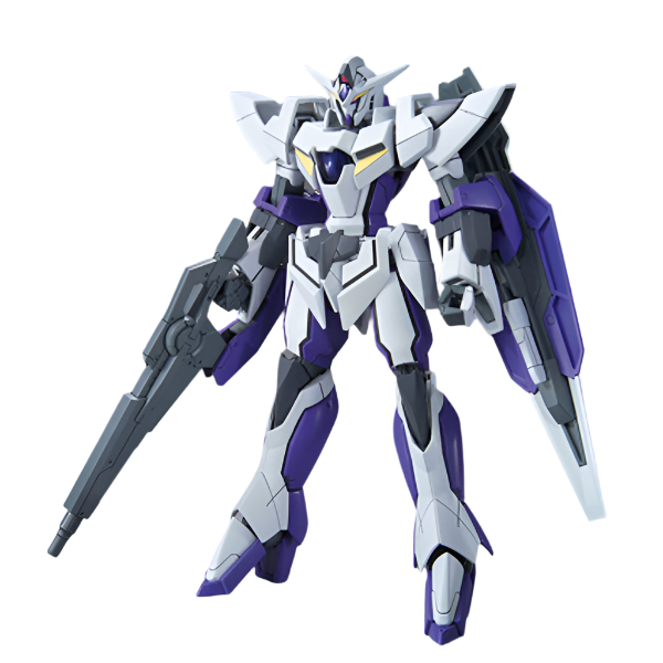Bandai 1/144 HG00 1.5 Gundam front on view.
