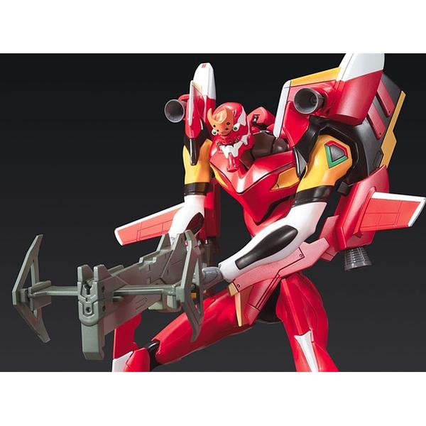 Bandai HG Eva-02 Evangelion 02 Version action pose with weapon. 