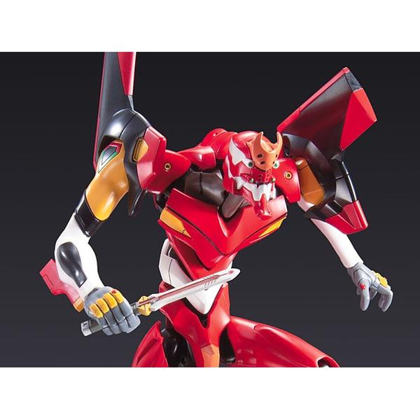 Bandai HG Eva-02 Evangelion 02 Version action pose with weapon. 2