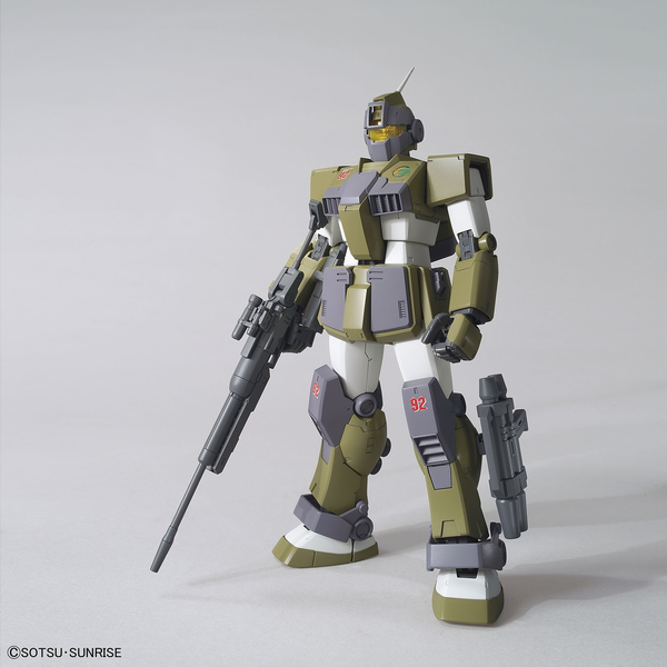Bandai 1/100 MG RGM-79SC GM Sniper Custom front on view shaded background
