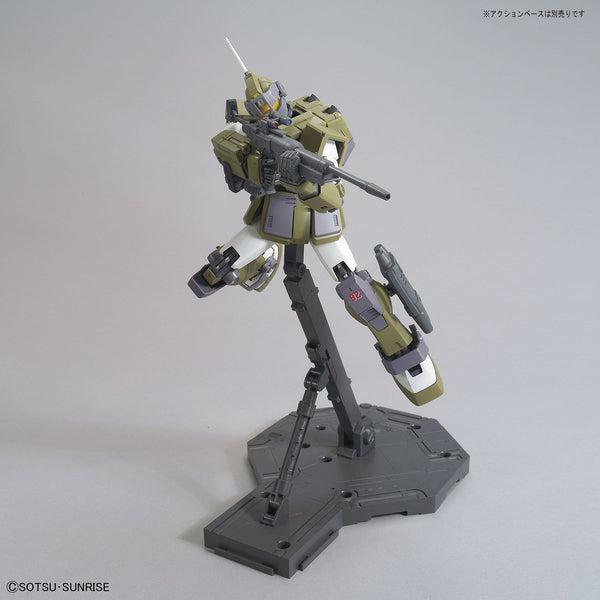 Bandai 1/100 MG RGM-79SC GM Sniper Custom action pose with weapon. 