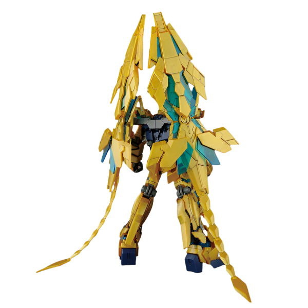 Bandai 1/144 HG Gundam Unicorn Phenex (NT Ver.) rear view pose