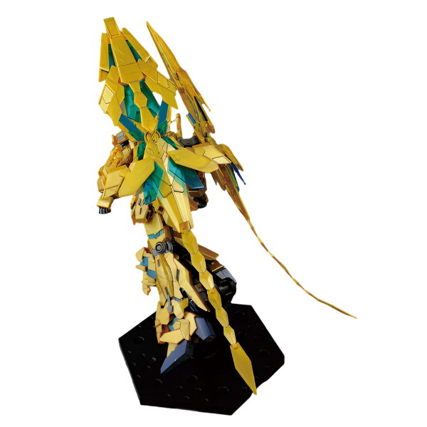 Bandai 1/144 HG Gundam Unicorn Phenex (NT Ver.) rear view flight