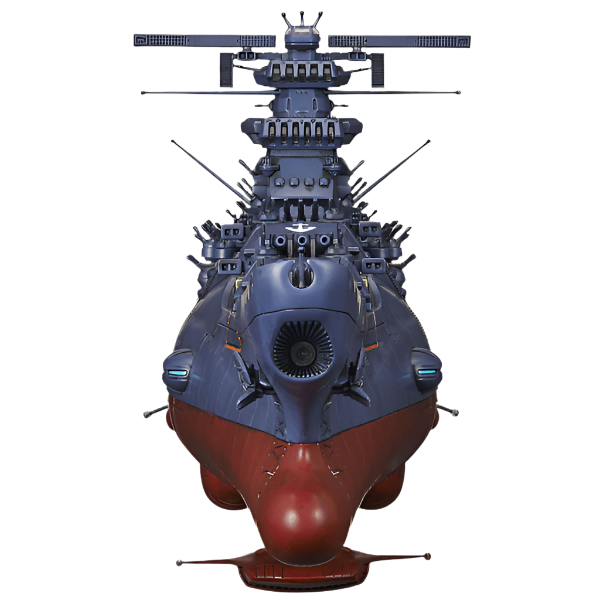 Bandai 1/1000 Space Battleship Yamato 2202 (Final Battle Ver) front on view.