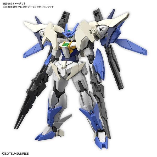 Bandai 1/144 HGBD:R Gundam 00 Sky Mobius cgi  front on view.
