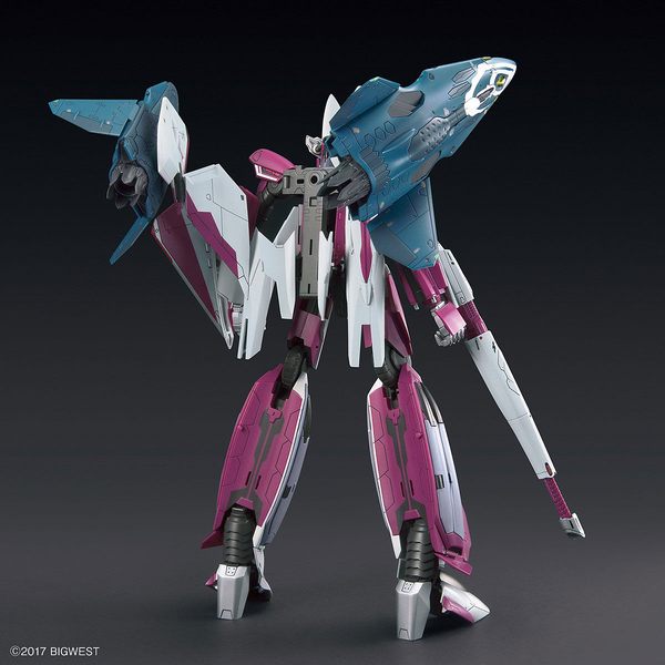 Mirage Farina Jenius pilot figure Lil Draken (x2) Missile pods (x2) Foil seals (x2) Waterslide decals (x2) rear view. battroid mode
