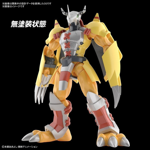 PRE-ORDER Bandai Figure Rise Standard Wargreymon front on view. dark background