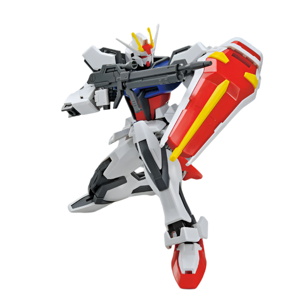 Bandai 1/144 EG Strike Gundam action pose kneeling