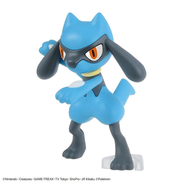 Bandai Pokemon Plamo Collection No.44 Riolu & Lucario front on view. lucario