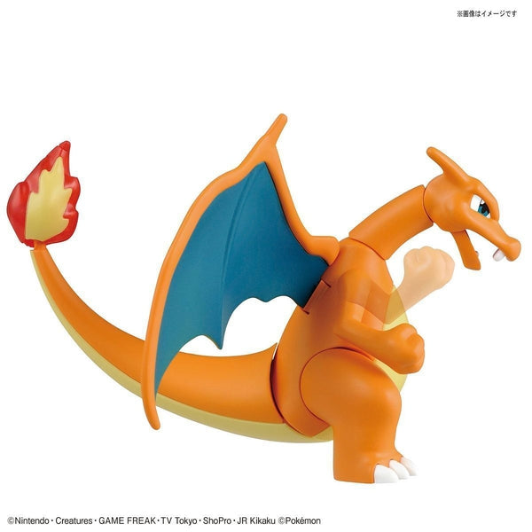 Bandai Pokemon Plamo Collection No.43 Charizard (Battle Ver.) & Dragonite vs Set charizard side on pose