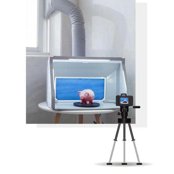 Spray Booth with LED Light and Dual Fans example use as photo booth