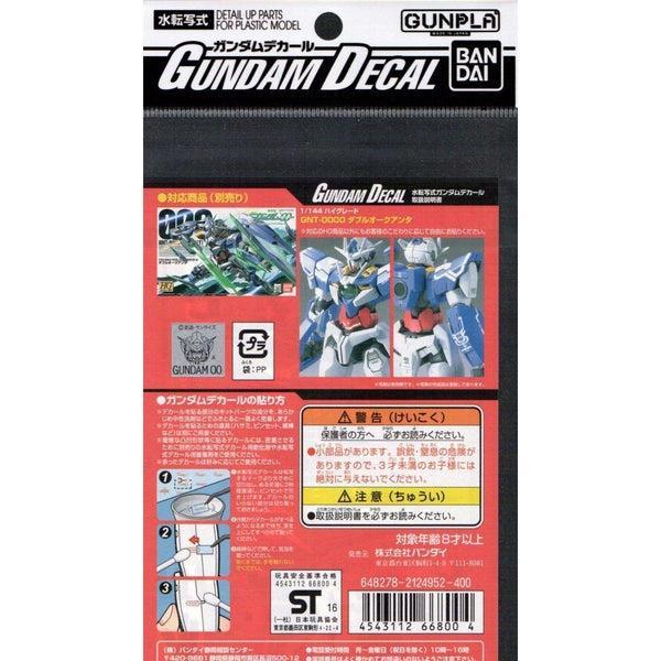 Bandai 1/144 GD-86 HG00 QAN[T] Waterslide Decals back of package
