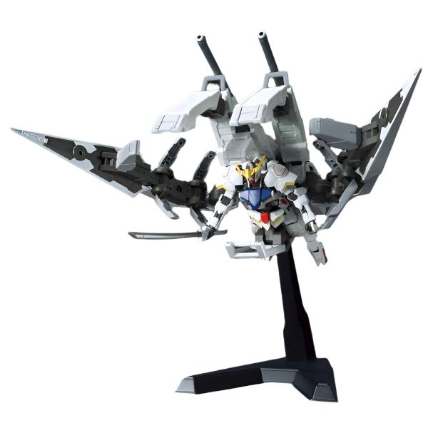 Bandai 1/144 HG IBO Barbatos & Long Dist. Booster Kutan San action pose 1