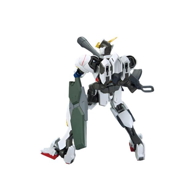 Bandai 1/144 HG IBO Barbatos & Long Dist. Booster Kutan San rear view with shield