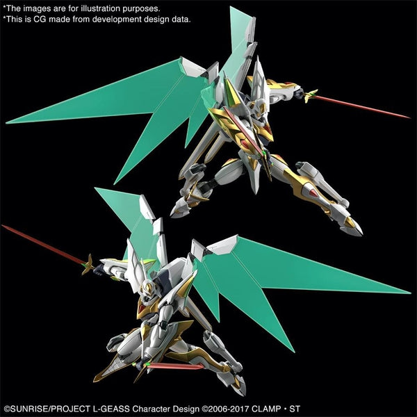Bandai 1/35 HG Lancelot Albion action pose with swords