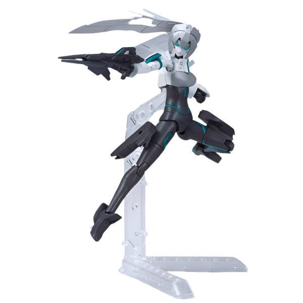 Bandai 1/144 HGBD:R Mobile Doll May action pose with weapon. 