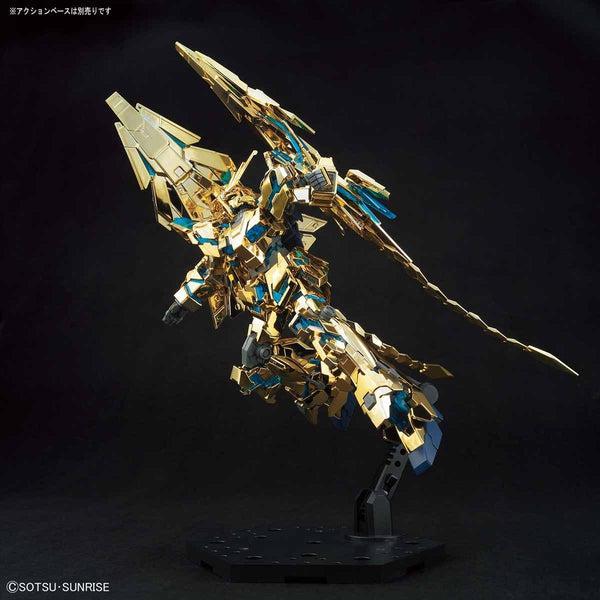 Bandai 1/144 HGUC Gundam Unicorn 03 Phenex [Destroy Mode] (Narrative Ver.) Gold Plated Ver. action pose