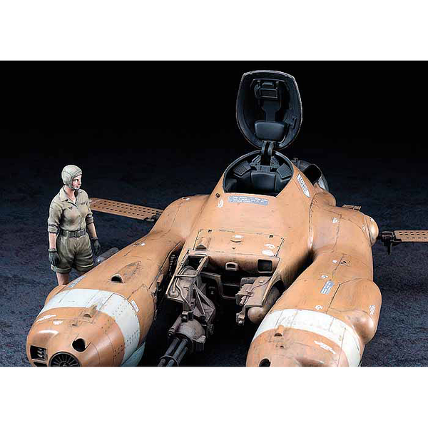 Hasegawa 1/20 Ma.k Pfk.85 Falke (Antigravity Armoured Fighter) front on view with pilot
