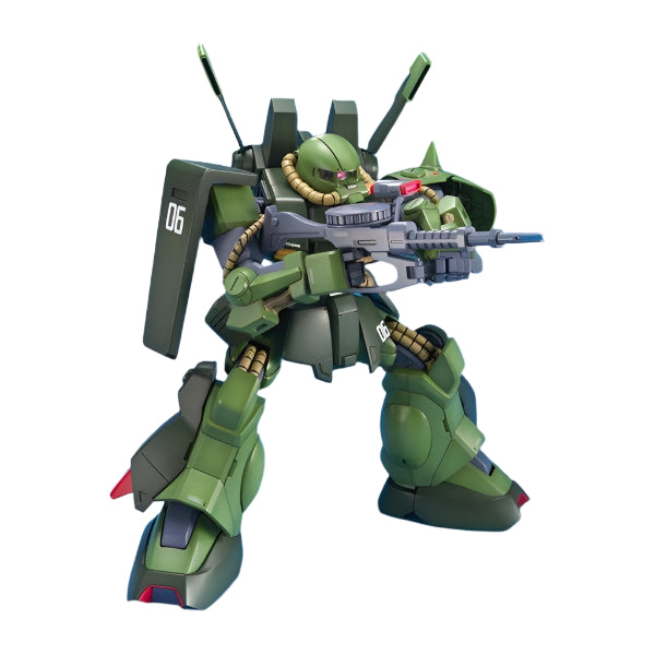 Bandai 1/100 MG RMS-106 Hi-Zack action pose with weapon. 