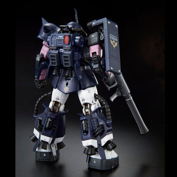 P-Bandai 1/144 RG Black Tri Stars Zaku II rear view.