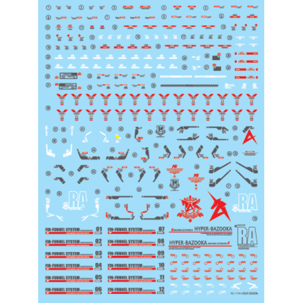 Bandai 1/144 RG RX-93 Nu Gundam + Delpi Water Slide Decal Bundle - decals included